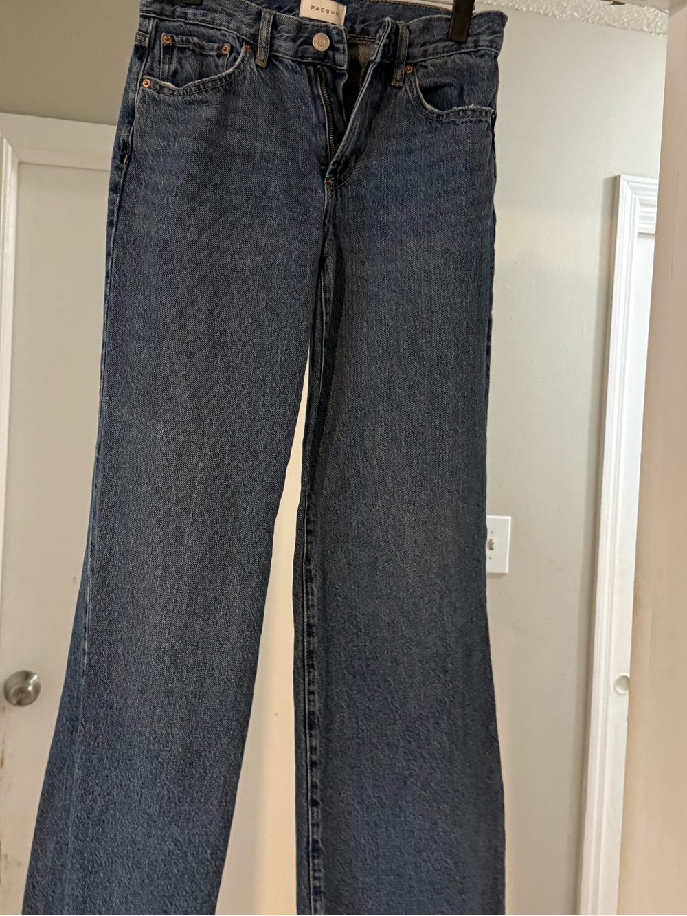 PacSun Dark Blue Wide-Leg High Rise Jeans